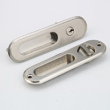 Oval sliding door lock (with key)